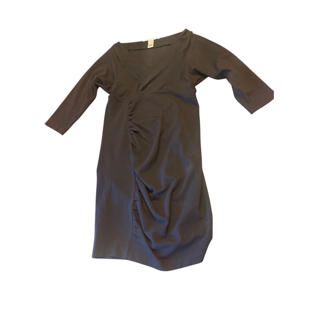 Diane Von Furstenberg Black Ruched Dress Size 12 Career Work Professional